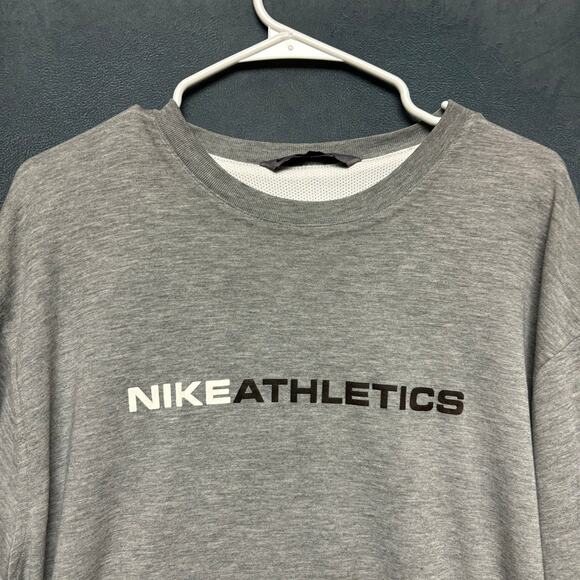 Nike Athletics Long Sleeve Shirt 3X Mesh Lined Double Layer Center Block Letters - Picture 4 of 10